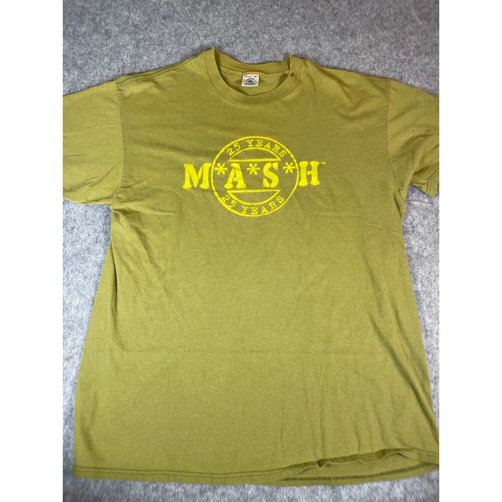 VINTAGE Mash T Shirt Mens XL Green TV Show Promotional Short Sleeve Army Tee